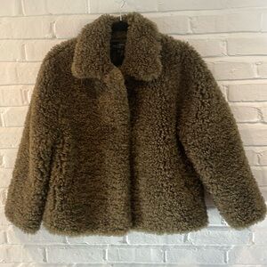 Rag & Bone olive green teddy jacket